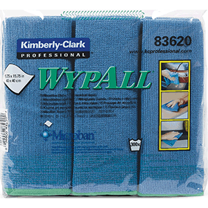 WypAll® Paños de limpieza X50 Azul Doblados Liso, 30228872, Paños