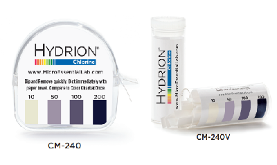 Papel de Prueba de Cloro Micro (CM-240) Hydrion® 10–200 PPM